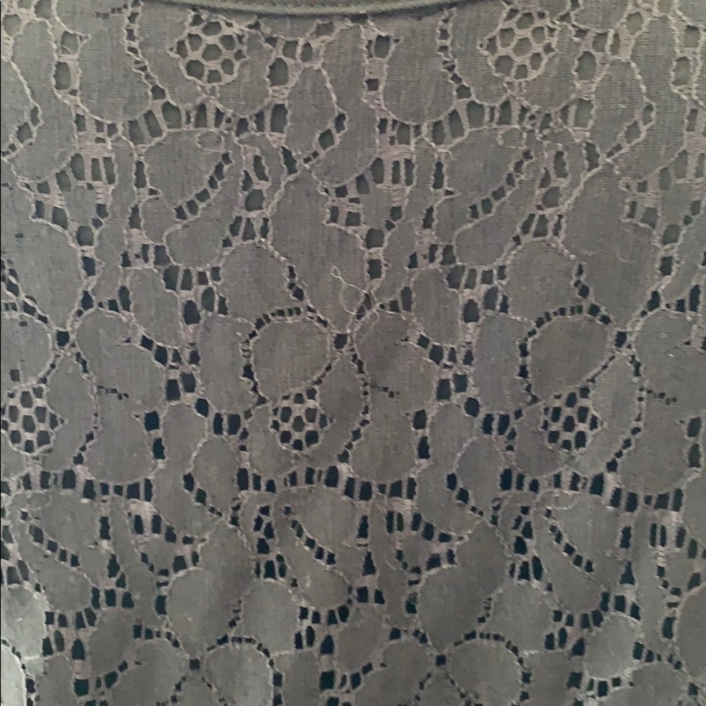 NWT Black eyelet lace, crocheted lace trim tank - Picture 2 of 6